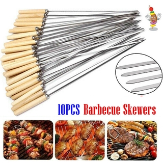 【COD】💥พร้อมส่ง💥 10PCS BBQ Skewers 33cm ไม้เสียบ BBQ ไม้เสียบย่างบาร์บีคิว อุปกรณ์ย่างบาร์บีคิว