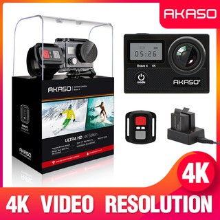 AKASO Brave 4 กล้องถ่ายภาพกลางแจ้ง WIFI 4K กล้องถ่ายวิดีโอกันน้ำ HD ดำน้ำกีฬา