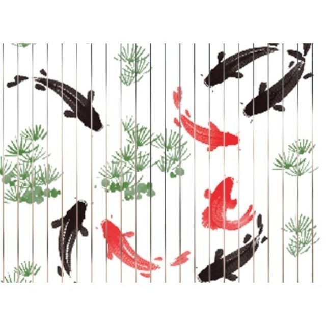 ตกแต่งบ้าน ลายขายดี WSP มู่ลี่ประตู ลายปลาคาร์ปเล็ก ขนาด 80x200 ซม. TK-36 ลาย B19 ส่งด่วน สั่งเลย