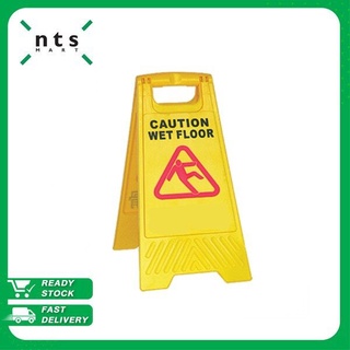 NTS Sigh Board ป้ายระวังพื้นลื่น caution wet floor (ระวังพื้นเปียก) น้ำหนักเบา ทนทาน  สีเหลือง รุ่น NTS1-SB-WF