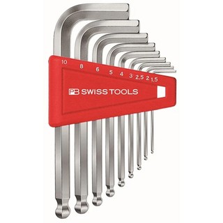 PB Swiss Tools ประแจหกเหลี่ยม หัวบอล 1.5 - 10 มิล (9 ตัว/ชุด) รุ่น PB 212H-10