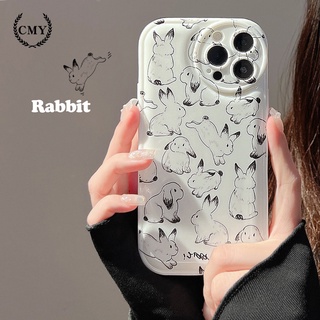 เคสไอโฟนซิลิโคน TPU ลายกระต่าย สําหรับ เคส iPhone 11 pro max X Xr Xs 7 8 14 Plus Se 2020 12 pro max 13