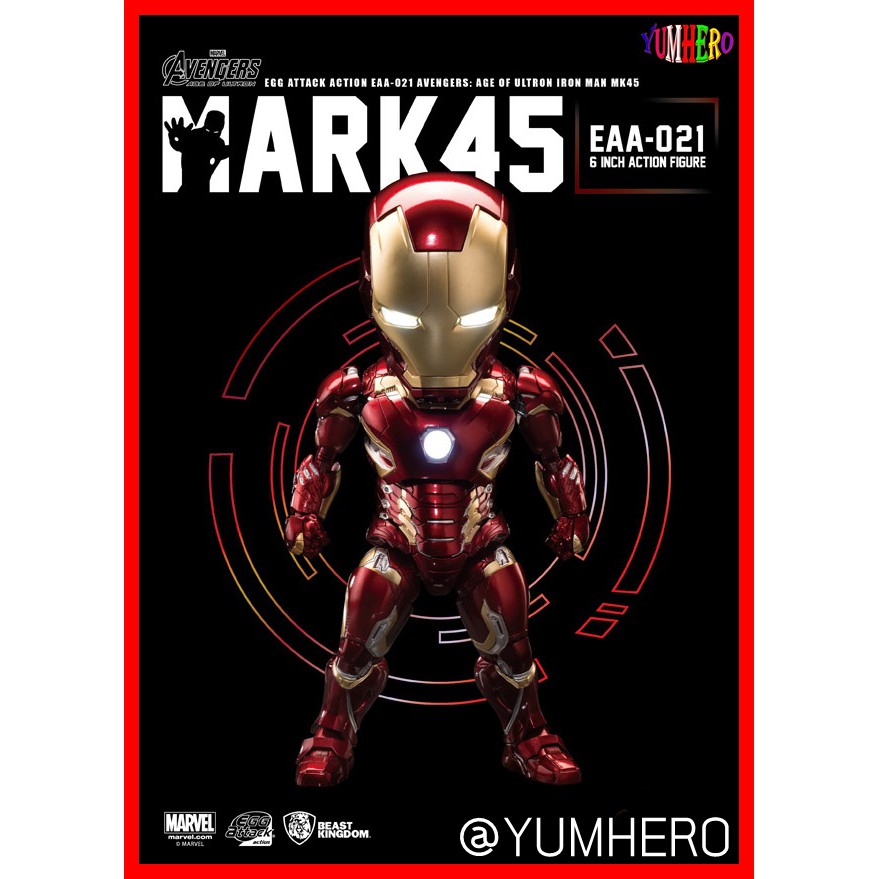 [งานแท้100%] Egg Attack โมเดล หัวโต ไอรอนแมน มาร์ค45 Model Iron Man Mark45 Mk LED Light Action อเวนเจอร์ Avengers มาเวล