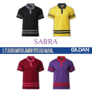 Sarra Iyadh เสื้อโปโล ลายดอกเดซี่ สีดํา สีม่วง สําหรับผู้ชายมุสลิม SMW1300 SMW1300M