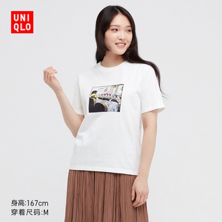 เสื้อยืด Cotton Comfortใหม่ พร้อมส่ง Uniqlo เสื้อยืดแขนสั้น พิมพ์ลายดิสนีย์ สําหรับผู้หญิง (UT) 447157 ยูนิโคล่ขนาดเต็มS