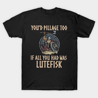 เสื้อยืด พิมพ์ลาย Viking Lutefisk Norwegian คุณภาพสูง แบบสร้างสรรค์S-5XL