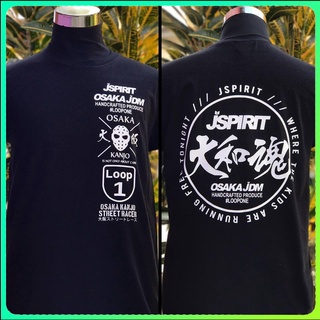 เสื้อยืดผ้าฝ้ายพิมพ์ลายคลาสสิกↂOsaka Kanjo Street Racer JSPIRIT CIVIC Men Fashion Cotton T Shirts Black