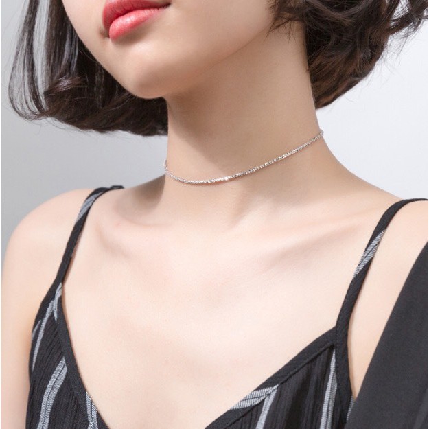 MIRASON Choker Basic สร้อยคอเงินผู้หญิง Slim Fit คอ MDC053 MIRASON