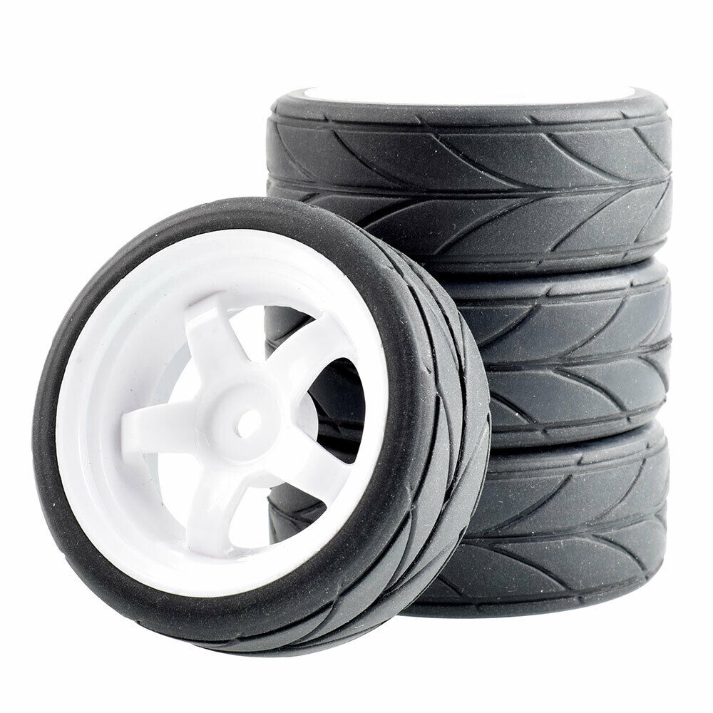 RC 6030-6081 ยางและล้อพลาสติก 4 ชิ้นสําหรับ HSP HPI 1:10 แข่งรถบนถนน
