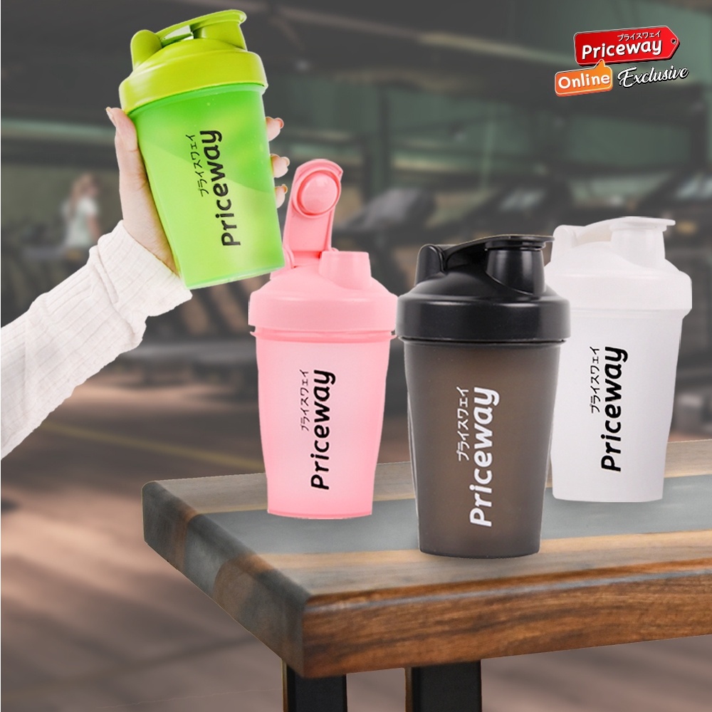 แก้วชงโปรตีน กระบอกเชค เขย่าเวย์ ขนาด 400 ml เหมาะสำหรับพกพา ออกกำลังกาย ขนาดกระทัดรัด พลาสติกอย่างดี รุ่น PWG001