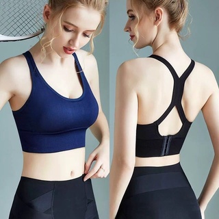 พร้อมส่ง Sport Bra สปอร์ตบราดันทรงสําหรับผู้หญิง สปอร์ตบราผ้าทอเนื้อแน่น ทรงสวย กระชับหน้าอก มีฟองน้ำ ยืดหยุ่นสูง