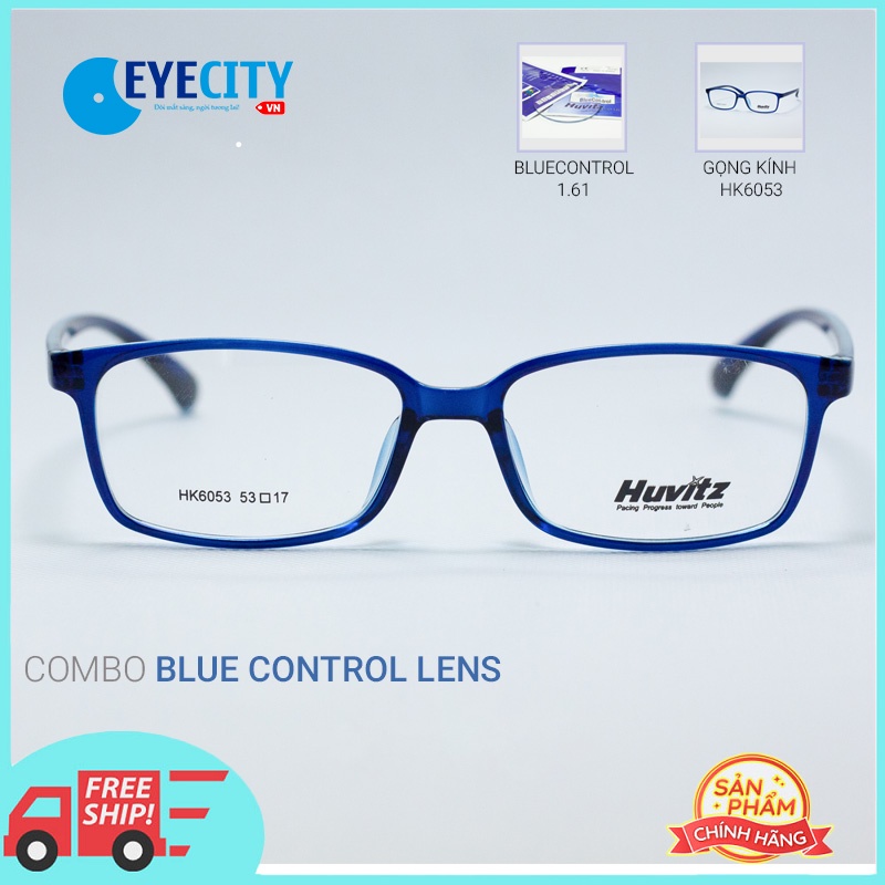 Combo Huvitz BlueControl แว่นตาป้องกันแสงสีฟ้าระดับพรีเมียมพร้อมสารสกัดจาก 1.61 พร้อมกรอบแว่นตาเกาหล