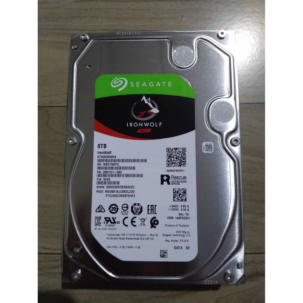 SEAGATE IRONWOLF NAS 8TB 7200RPM 256MB (ST8000VN004) Internal Hard Drives