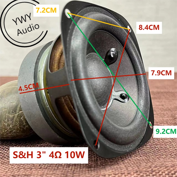 ★YWY Audio★S&Hลำโพงเสียงกลางเบส DIY ขนาด 3 นิ้ว 4Ω10W ของเยอรมันGerman 3-inch 4Ω10W mid-bass DIY spe