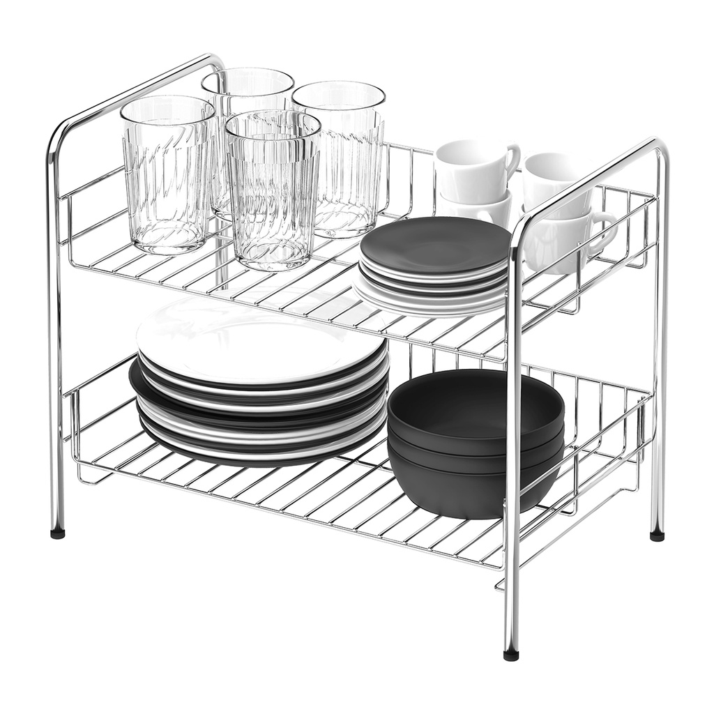 Chaixing Home ชั้นวางของสเตนเลสอเนกประสงค์แบบตั้งพื้น 2 ชั้น (เล็ก) Daniel KASSA HOME รุ่น KS-106-HD