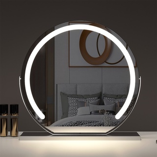 【พร้อมโคมไฟ】กระจกตั้งโต๊ะมีไฟ, กระจกแต่งหน้า LED, กระจก LED ขนาดใหญ่มีไฟ, กระจกเรียบๆ กระจกแต่งหน้าสไตล์เกาหลี
