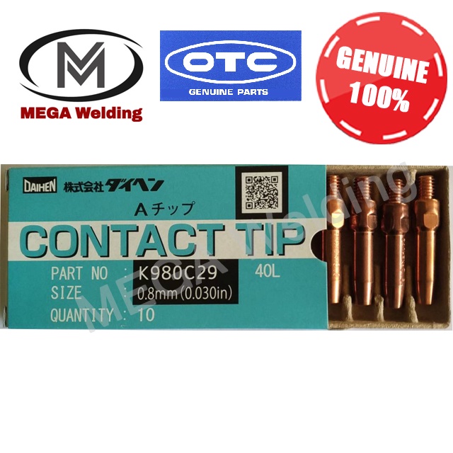 OTC Daihen Contact Tip K980C29-C32 40L หัวเชื่อมขนาด 0.8-1.2mm (10ชิ้น/กล่อง)