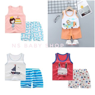 พร้อมส่ง!!เสื้อผ้าเด็ก ชุดเด็ก เสื้อกล้าม+กางเกงขาสั้น size 8-13kg.