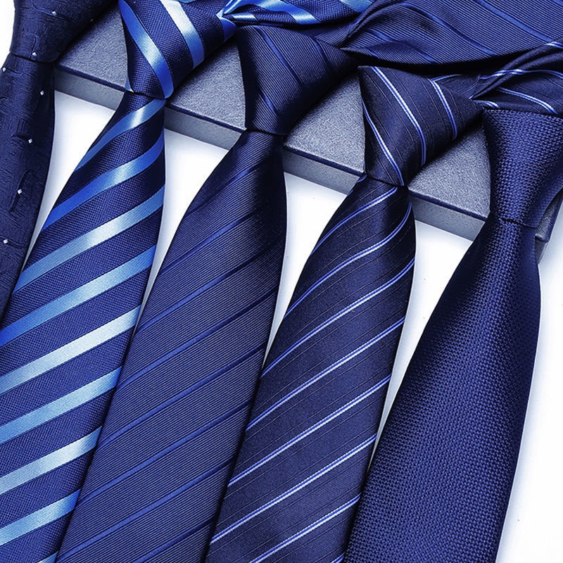 ใหม่ผู้ชาย Tie 8 ซม.สีฟ้าเนคไท Jacquard ทอลาย Polka Dot คอ Ties Neckwear สําหรับงานแต่งงานธุรกิจ Mens เนคไท