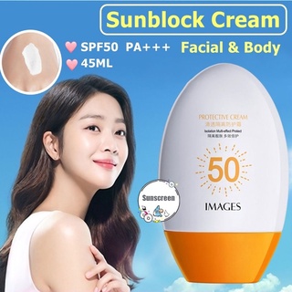 sunscreen กันแดดชาริส์ กันแดดทาหน้า ครีมกันแดดตัวspf50 ครีมกันแดดหน้า50 ครีมกันแดด บางเบา ไม่เหนียวเหนอะหนะ SUN PROTECTION SPF50+ PA+++ 45ml กันแดดส้ม