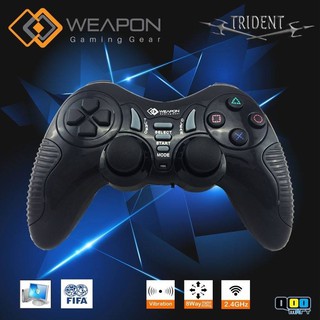 จอยไวเลสไร้สาย PC รุ่น Trident V.2 GamePad 2.4G Wireless สีดำ 💥รับประกันสินค้า 6 เดือน 💥