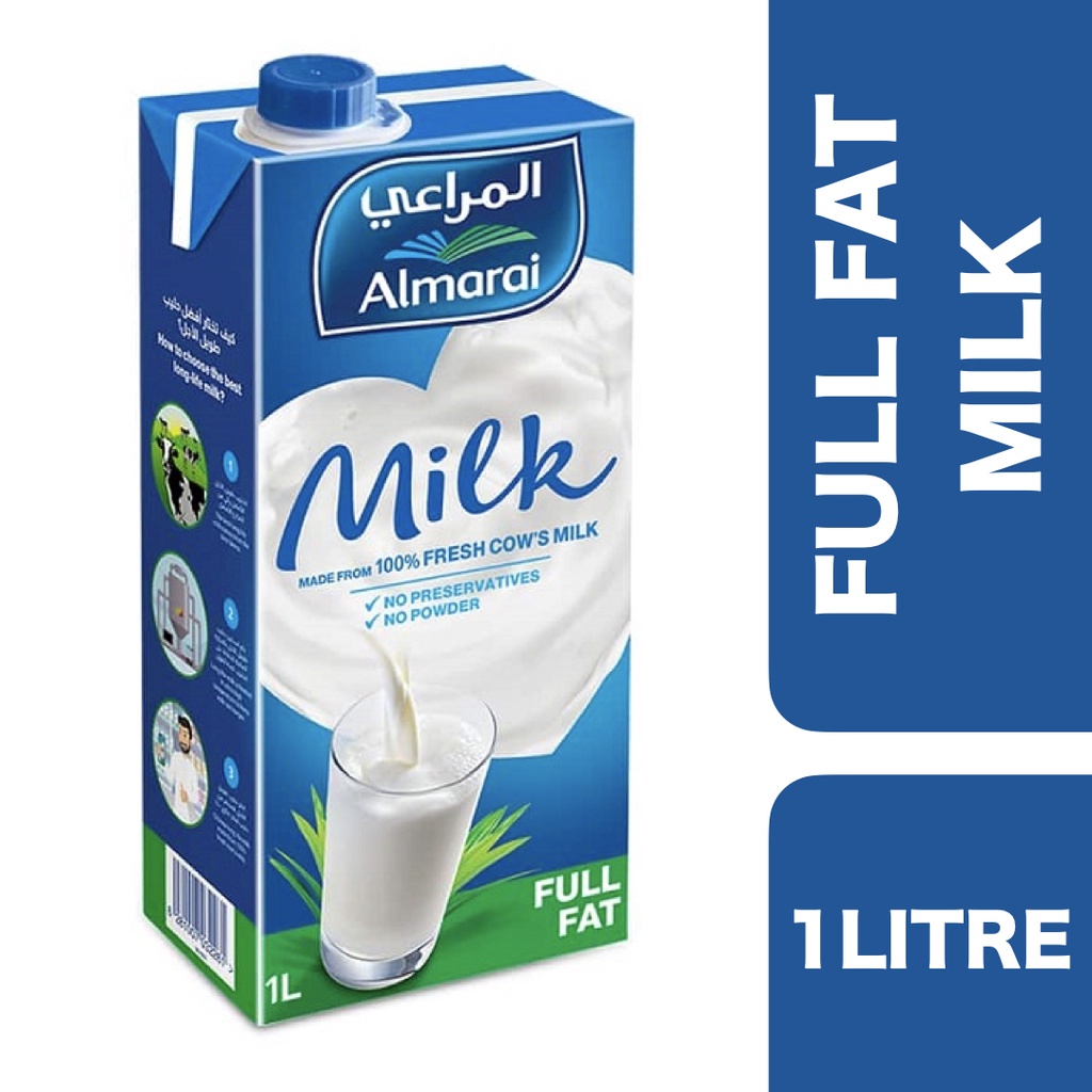 Almarai Full Fat Milk 1L ++ อัลมาไร นมวัวรสจืด ขนาด 1L