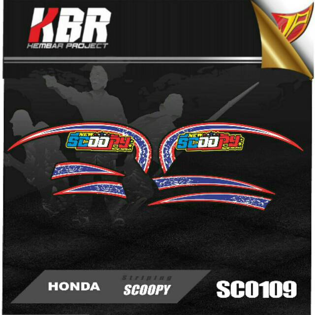 Striping Scoopy 2017 2018 2019 Fi / F1 New Honda Variation Motorcycle Strip Stickers List 109 variat