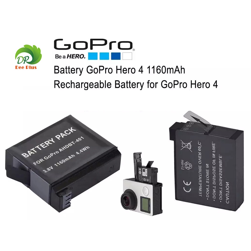 แบตเตอรี่ กล้อง AHDBT-401 GoPro Hero 4 1160mAh Rechargeable Battery for GoPro Hero 4