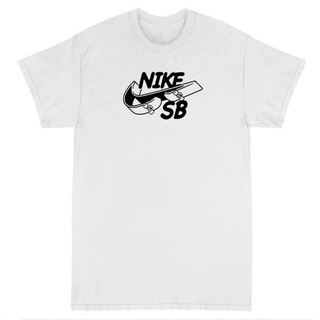 Outlet แท้ 100% เสื้อยืดคอกลมแขนสั้น Nike SB ลายสุดชิค ใส่ได้ทั้งผู้หญิงและผู้ชาย