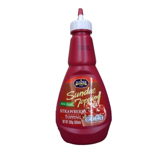 Juniper Sundae Topping จูนิเปอร์ ซันเดย์ ท็อปปิ้ง ไซรัปท็อปปิ้ง รสสตรอเบอรี่ Strawberry Topping 500 กรัม