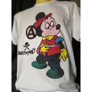 เสื้อวงนำเข้า Seditionaries Mickey Drug Sex Pistols Ska Punk Rock Hardcore Retro Style Vintage T-Shirt