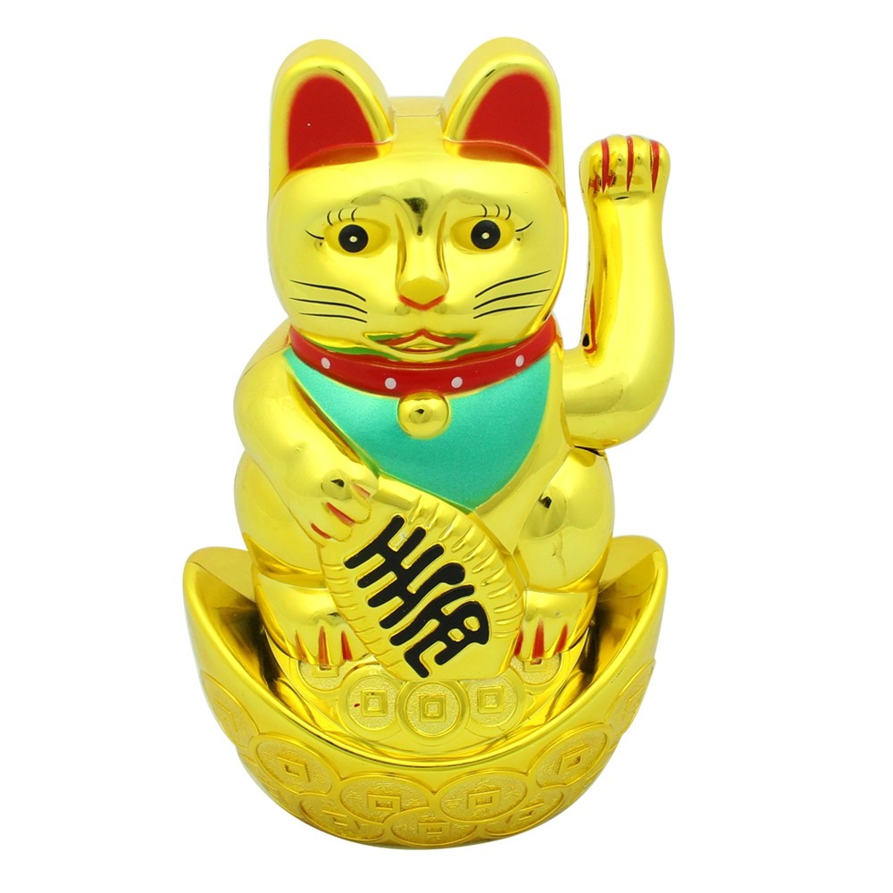 Telecorsa แมวกวัก นำโชคฐานทอง รุ่น LuckyWhiteCat-00f-Song