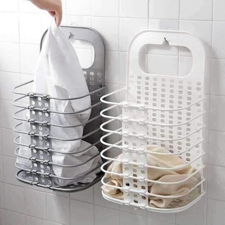 【W0353】wall hanging laundry basket folding bathrokn household storage basket laundry basket