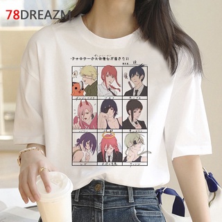 เสื้อยืดลําลอง พิมพ์ลาย chainsaw man แฟชั่นฤดูร้อน สไตล์ฮาราจูกุ สําหรับผู้ชาย และคู่รักแฟชั่นเกาหลี