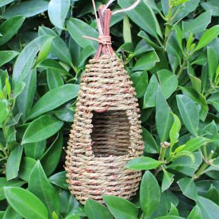 YuHD✺ Hanging Bird House Natural Fiber Finch Bird Nest Hut Outdoor Cage Shelter Hideaway