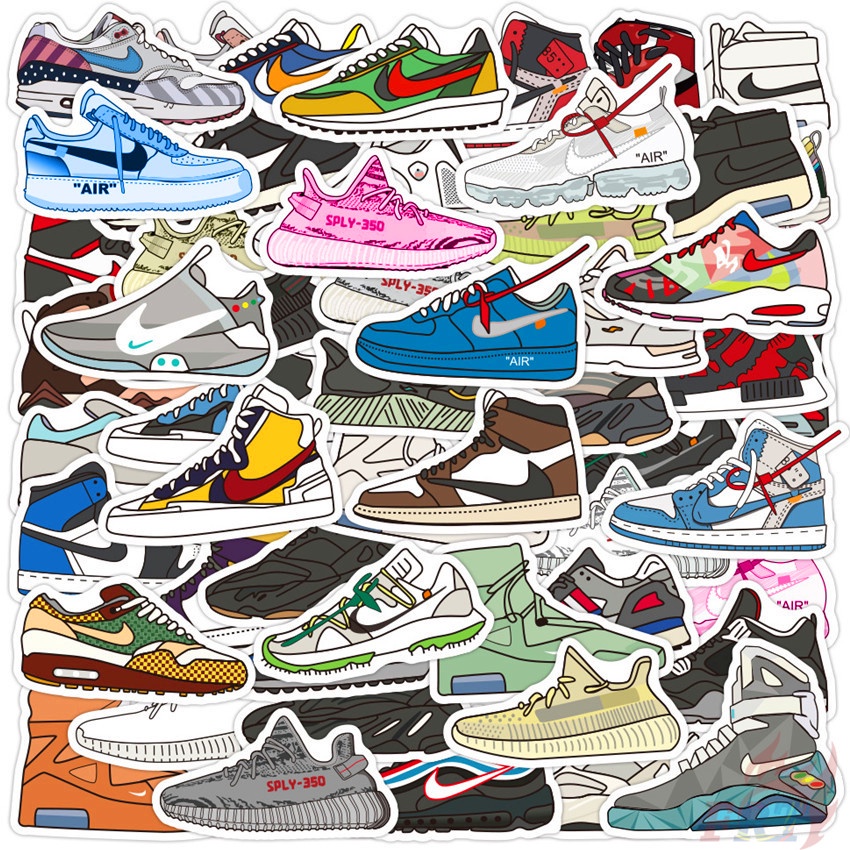 Sports Shoes - Fashion Brand Series 05 สติ๊กเกอร์ 50Pcs/Set DIY Luggage Laptop Skateboard Doodle สติ๊กเกอร์