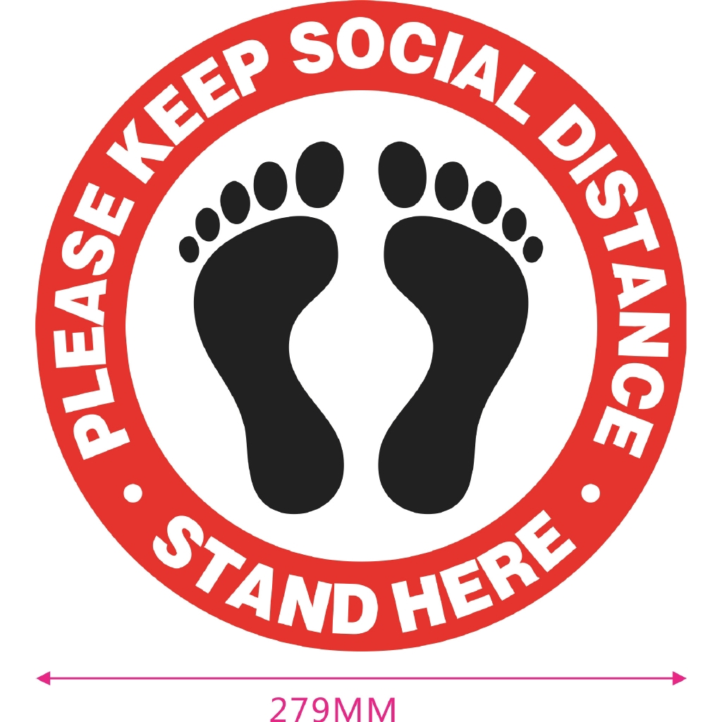 Keep Your Distance Social Distancing Self Adhesive Safety Floor Signs ...