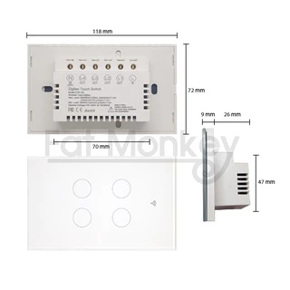 สวิตช์ไฟ Tuya Zigbee Smart Switch รุ่น ZTS-US ไม่ใช้นิวตรอน ไม่ใช้คาปาฯ ใช้คู่กับ Tuya Gateway