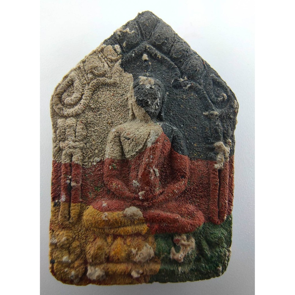 พระขุนแผนผงพรายกุมาร พิมพ์2หน้า เนื้อเบญจรงค์ 5สี หลวงปู่ทิม ปี 2515