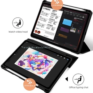 เคสสำหรับไอแพด หลังPcใสแข็งกันงอ ที่ใส่ปากกาด้านขวาพร้อมชาร์จ For iPad Air4-5/ Pro11 /Gen9/Mini6 🇹🇭พร้อมส่ง🇹🇭