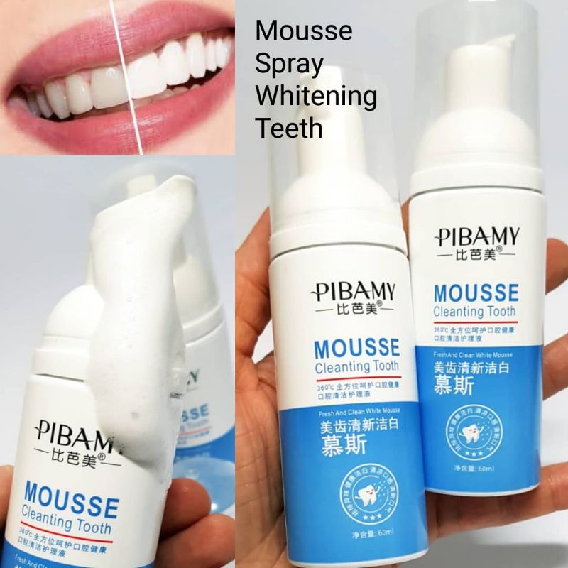 Obat Gigi Bubble Mousse/ Pumtih Gigi Spray Cleanser Gigi/ ยาสีฟันฟอกสีฟัน