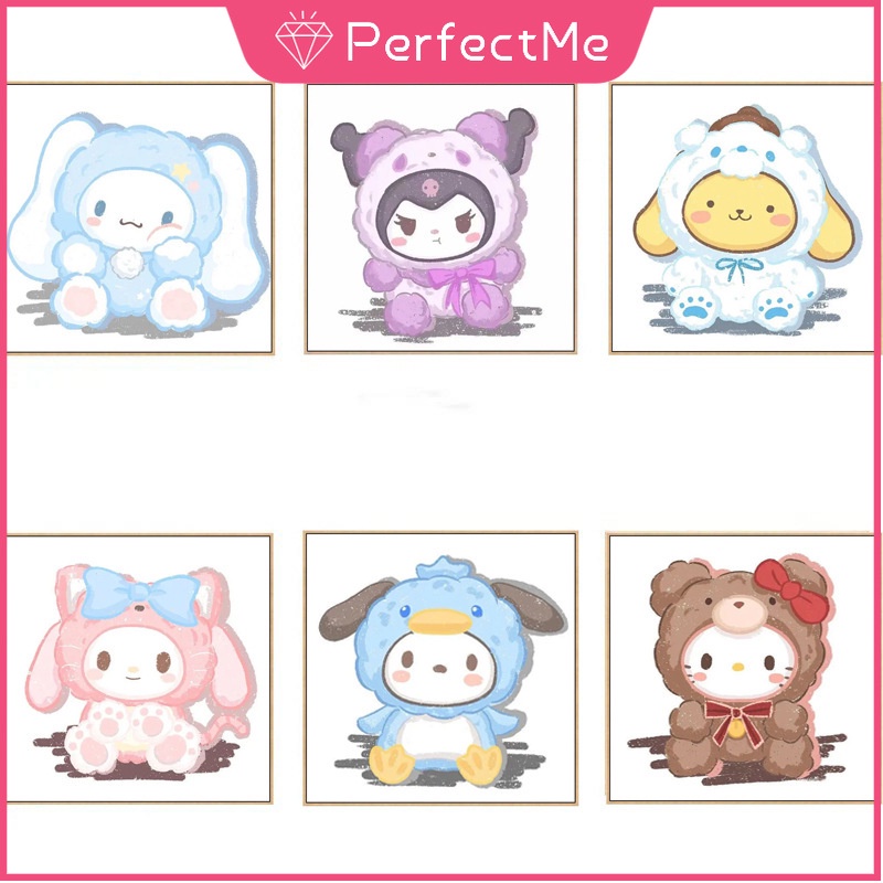 (พร้อมส่ง) Sanrio ชุดงานจิตรกรรมเม็ดบีด ทรงเพชร คริสตัล 5D ขนาด 30 X 30 ซม. สําหรับตกแต่งบ้าน DIY 1 ชุด 卡通 5244