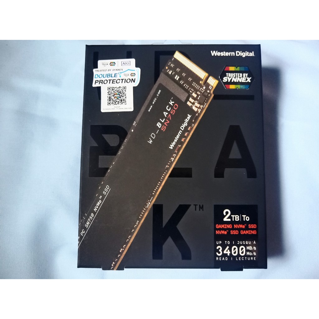 WD 2 TB SSD M.2 PCIe Black SN750 (WDS200T3X0C) NVMe มือสอง มีกล่อง มีประกัน *** อ่านรายละเอียด ***