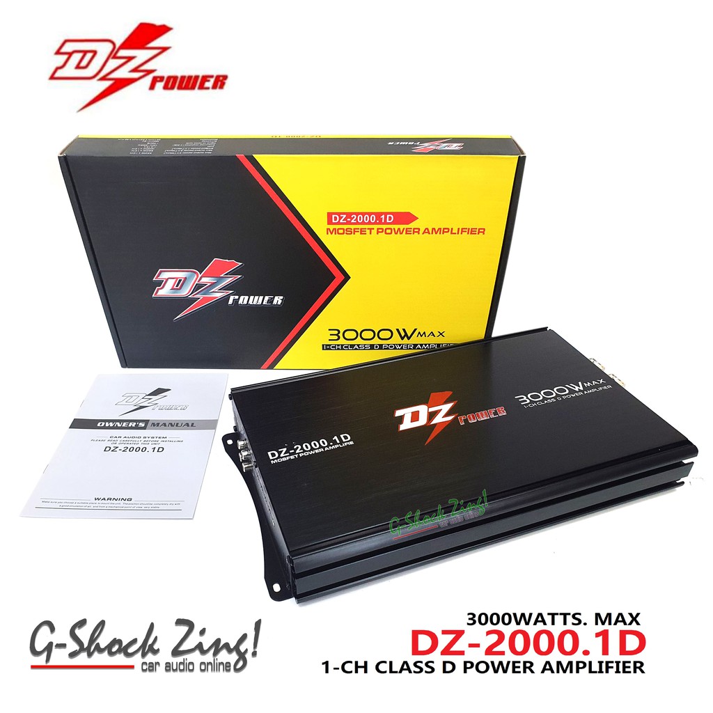 DZ POWER รุ่น DZ-2000.1D เครื่องเสียงรถยนต์ เพาเวอร์แอมป์ คลาสดี แอมป์รถยนต์ พาวเวอร์แอมป์ DZ