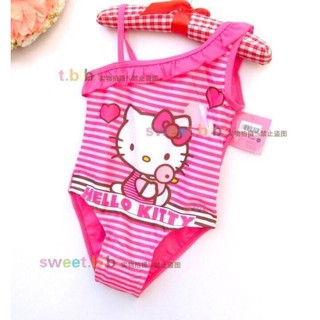 ชุดว่ายน้ำ HELLO KITTY วันพีช สีชมพูสดใส สินค้ามีจำนวนจำกัด