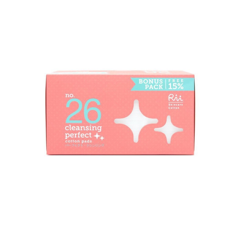Rii สำลีแผ่น (เพิ่มไซส์ขึ้น15%) Less Toner No.52 จำนวน 140 แผ่น / Cleansing Perfect No.26 จำนวน 105 แผ่น #5