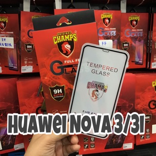 CHAMPS กระจกกันรอยเต็มจอแบบใส รุ่นHuawei Nova 3/3i