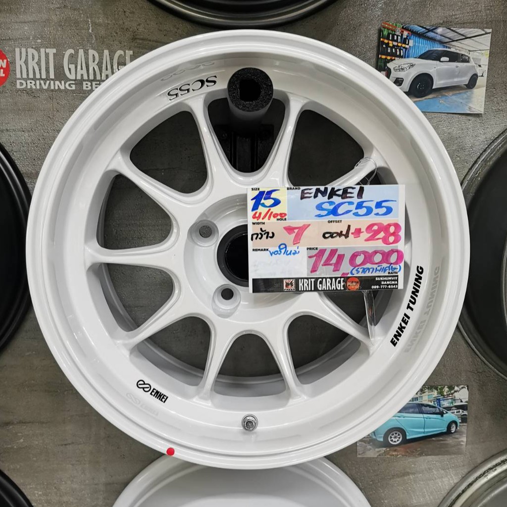 ล้อแม็กซ์ญี่ปุ่นแท้ของใหม่ ENKEI SC55 ขอบ15นิ้ว 4รู100 กว้าง7นิ้ว ออฟ28