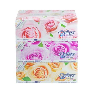 ทิชชู่ กระดาษเช็ดหน้า CELLOX ROSY 150 แผ่น แพ็ค 3 กระดาษชำระ