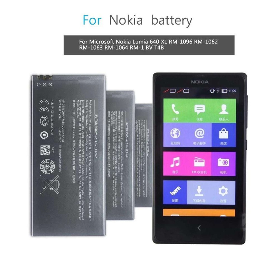 แบตเตอรี่ Nokia Microsoft Lumia 640XL 640 XL BV-T4B 3000mAh รับประกัน 3 เดือน